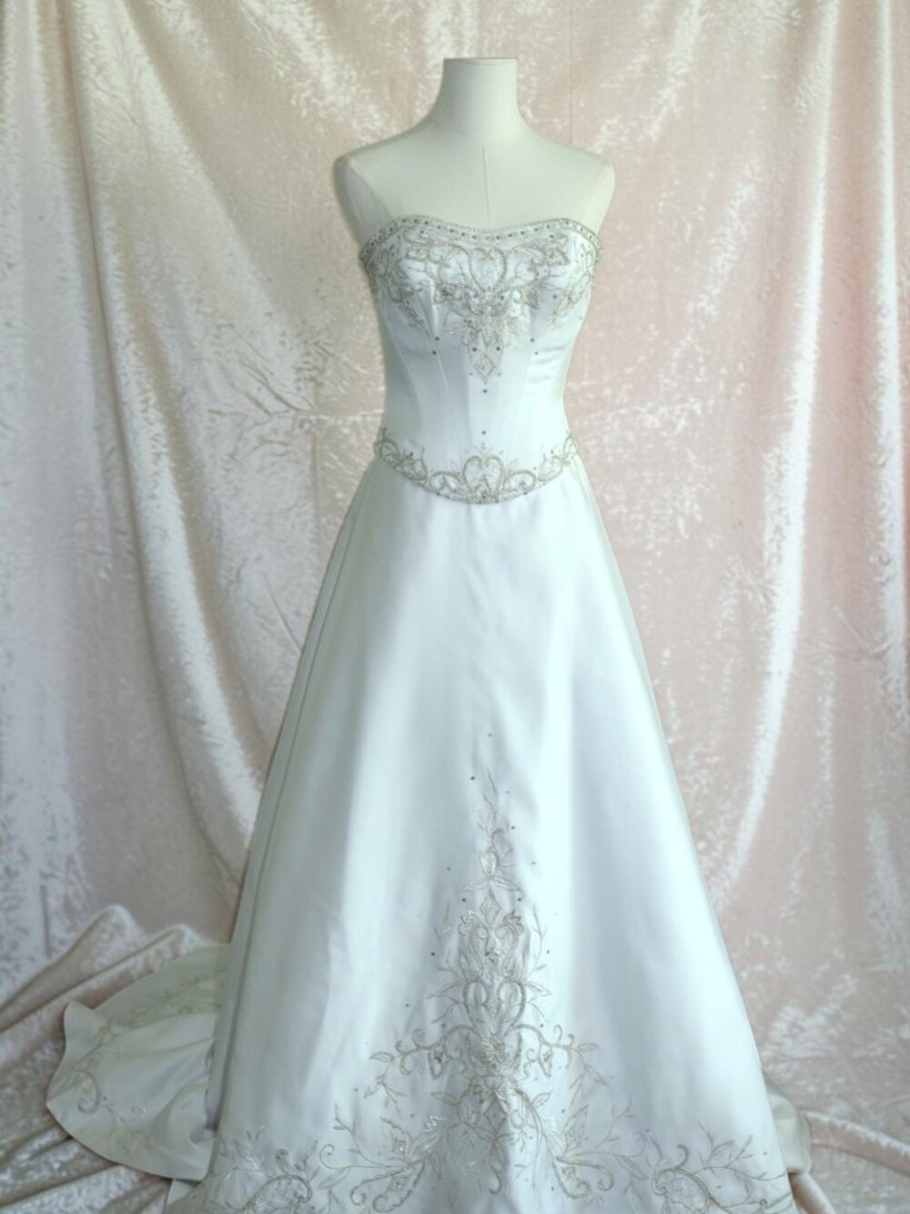 Two Piece White Wedding Gown